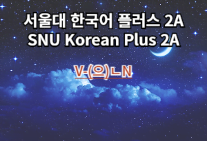 V-(으)ㄴN SNU Korean plus grammar 2A